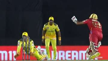 Flying MS Dhoni seen in IPL 2022 in match between CSK and PBKS on Sunday.