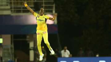 Dwayne Bravo celebrates wicket in match against LSG in IPL 2022