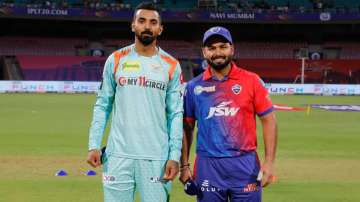KL Rahul and Rishabh Pant during toss ahead of LSG vs DC match in IPL 2022