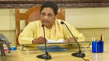 BSP chief Mayawati addresses a press conference in Lucknow, Sunday, April 10, 2022.