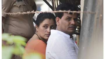MP Navneet Rana at Santacruz Station, after she along with her husband Ravi Rana were arrested for promoting enmity between different groups on Saturday, in Mumbai, Sunday, April 24, 2022.