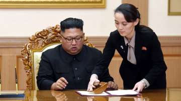 North Korea's Kim Jong-un with sister Kim Yo-jong 