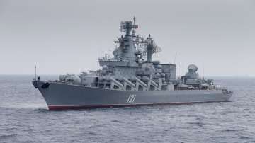 FILE - In this photo provided by the Russian Defense Ministry Press Service, Russian missile cruiser Moskva is on patrol in the Mediterranean Sea near the Syrian coast on Dec. 17, 2015. 
 