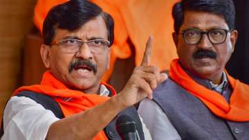 Shiv Sena leader Sanjay Raut addresses a press conference at Shiv Sena Bhawan, in Mumbai, Tuesday, 08 March 2022.