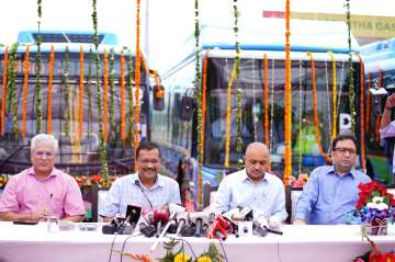 "We flagged off 150 buses today. One hundred fifty more will be added next month," said Kejriwal 