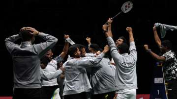 Indian players after winning Thomas Cup 2022