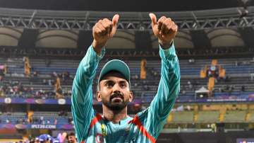 KL Rahul celebrating after the match against Delhi Capitals