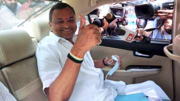 Congress MP Karti Chidambaram leaves the CBI headquarters after being questioned in an alleged scam pertaining to issuance of visas for Chinese nationals, in New Delhi, Friday, May 27, 2022.