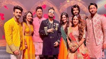 Mika Singh at 'Swayamvar – Mika Di Vohti' shoot with Star Bharat celebrities