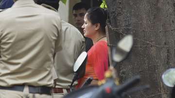 Navneet Rana at Santacruz Police Station after she was arrested by Mumbai Police.