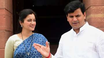 Navneet Rana and Ravi Rana at Parliament. 