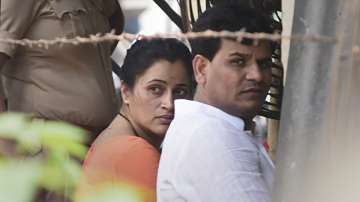 MP Navneet Rana at Santacruz Station, after she along with her husband Ravi Rana were arrested for promoting enmity between different groups on Saturday, in Mumbai, Sunday, April 24