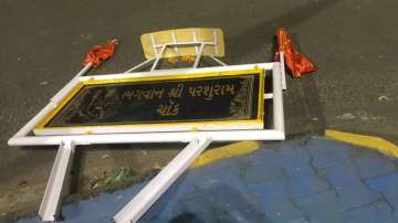 Ahmedabad: Parshuram Marg signboard vandalised by unidentified miscreants?