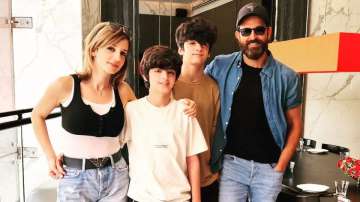 Hrithik Roshan and Sussanne Khan with sons Hrehaan and Hridaan