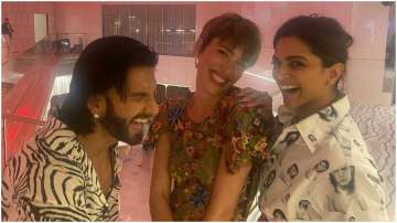 Deepika Padukone, Ranveer Singh, and Rebecca Hall at Dior event