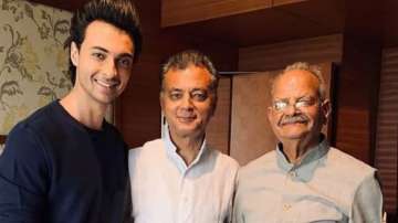 Aayush Sharma with father Anil Sharma and grandfather Pandit Sukh Ram 