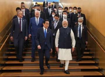 Prime Minister Narendra Modi with Quad leaders 