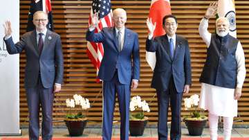 PM Narendra Modi, Japanese PM Fumio Kishida, US President Joe Biden and Australian PM Anthony Albanese during the Quad Summit at Kantei Palace, in Tokyo, Tuesday, May 24, 2022. 