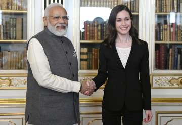 PM Modi meets Finland counterpart Sanna Marin in Copenhagen.