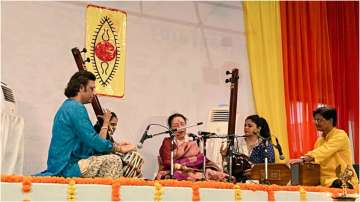 Hindustani vocalist Begum Parween Sultana performing for the inauguration of SPIC MACAY hybrid conve