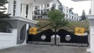 A couple of flags were installed on the gate of Himachal Pradesh assembly.  