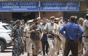 Kashmiri separatist leader Yasin Malik being produced at Patiala House court, in New Delhi, Wednesday, May 25, 2022.