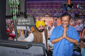 Arvind Kejriwal with Bhagwant Mann