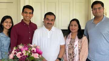 Gautam Adani with wife Priti Adani and children