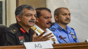 Department of Military Affairs Additional Secretary Lt. General Anil Puri addresses a press conference regarding the Central governments Agnipath scheme, at South Block, Ministry of Defence, in New Delhi.