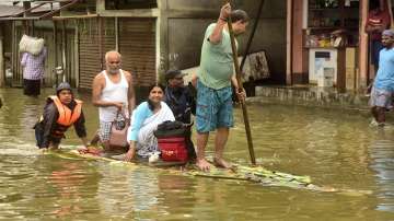Assam flood situation deteriorates due to heavy rain over 70000 people affected, Assam flood news, A