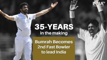 Jasprit Bumrah becomes first fast bowler in 35-years to lead India.
