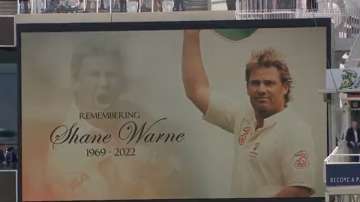 Tribute to Warne during the Eng vs NZ test