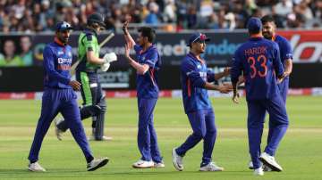 India celebrating a wicket vs Ireland in the first T20