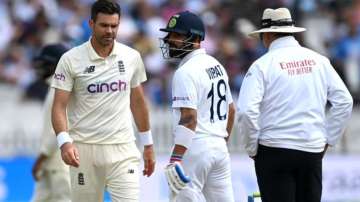 James Anderson and Virat Kohli | File Photo