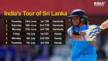 The schedule of India's tour of Sri Lanka