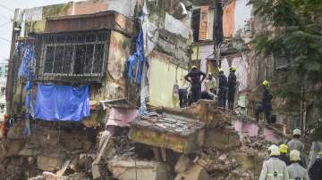 Rescue operation underway after a four-storey building collapsed at Naik Nagar in Kurla East, Mumbai, Tuesday, June 28, 2022.?