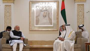 PM Modi meets UAE's newly-appointed President and Ruler of Abu Dhabi Sheikh Mohamed bin Zayed Al Nahyan.