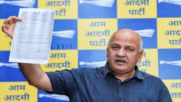 Delhi Deputy Chief Minister Manish Sisodia addresses a press conference, in New Delhi on Saturday. 