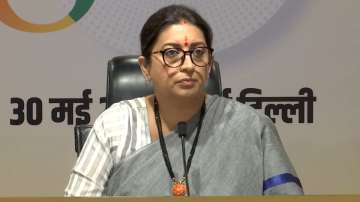BJP leader Smriti Irani addresses a press conference in at party office in Delhi 