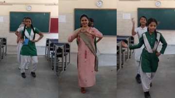 students and their teacher groove to Kajra Mohabbat Wala song