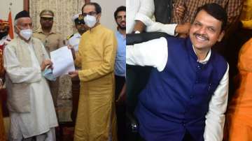 Uddhav Thackeray (Left) resigns as Maharashtra Chief Minister. BJP leader Devendra Fadnavis celebrates.?