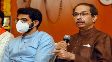 Maharashtra CM Uddhav Thackeray with son Aaditya Thackeray.