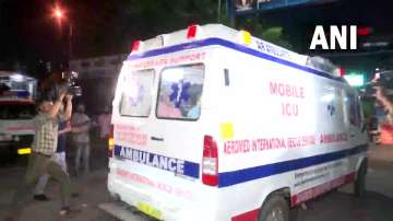 The ambulance in which Lalu Prasad Yadav was brought to Delhi AIIMS.  