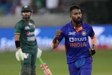 Hardik Pandya after the India Pakistan clash at the Dubai International Cricket Stadium on August 28, 2022.