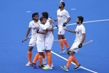 Indian hockey team in action