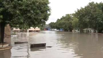 Flood-like situation in low-lying areas around Mithi Khadi in Surat, due to heavy rains in the region.