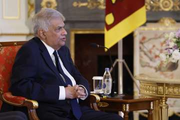 President Ranil Wickremesinghe during a media interview.