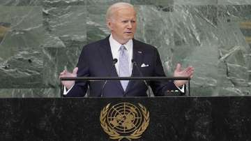 President Joe Biden addresses to the 77th session of the United Nations General Assembly, Wednesday, Sept. 21, 2022, at U.N. headquarters.