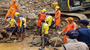 NDRF and SDRF personnel during a rescue operation, after a series of cloudbursts hit different parts of Uttarakhand on Saturday. 