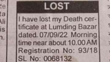 Man claims losing his own death certificate